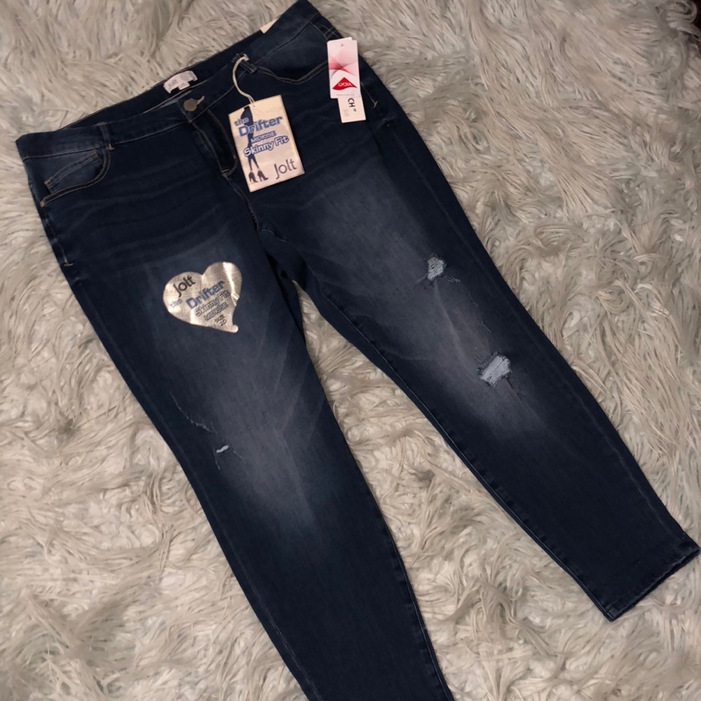 Jolt distressed mid rise skinny fit jeans